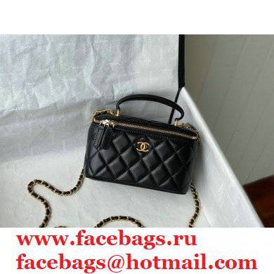 chanel Lambskin & Gold-Tone Metal black Vanity with Chain